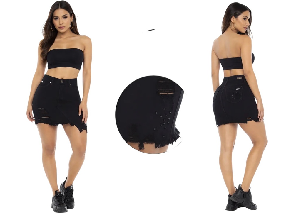 [24874838D05] Falda Mini Negro para Mujer 24874838D0 (5)