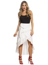 Women's White Ruffle High-Low Skirt 2024-16VK