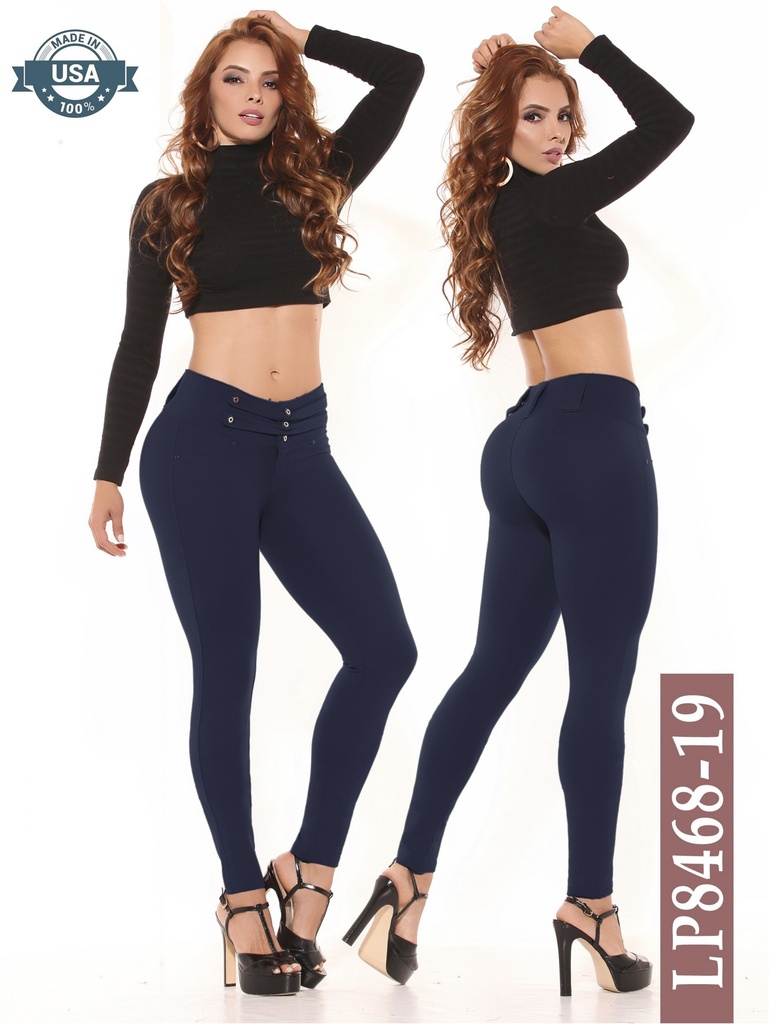 [256LP846819S] Pantalón Ajustados Elásticos Azul Marino para Mujer LP8468-19 (S)