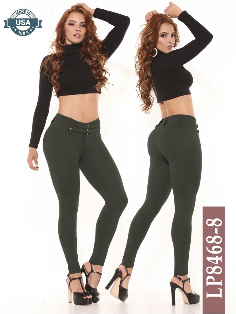 [256LP84688S] Pantalón Ajustados Elásticos Verde Oliva para Mujer LP8468-8 (S)
