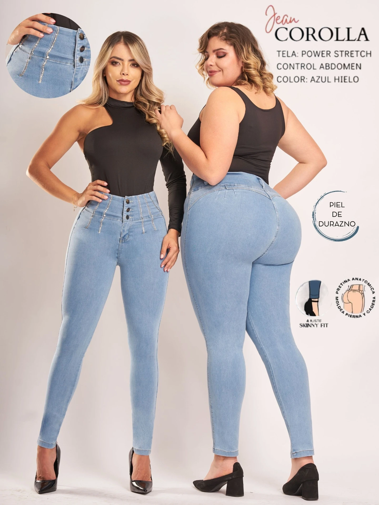 [300COROLLA07] Women's Light Wash Butt Lift Skinny Jeans Corolla (7)