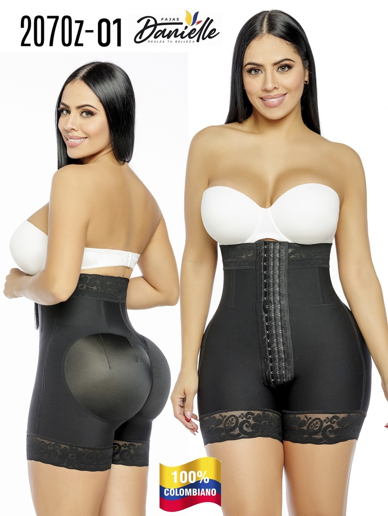 [3112070ZS01] Faja Moldeadora Short Moldeador Cintura Alta con Encaje Negro para Mujer 2070Z-01 (S)