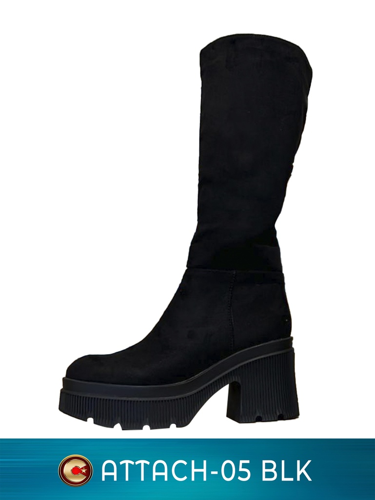 [316ATTACH05B7] Botas Altas con Plataforma Gruesa Negro para Mujer Attach-05 (7)