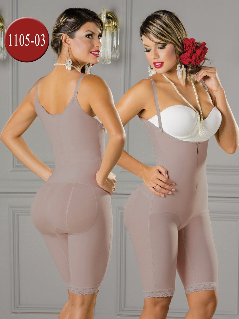 Women's Mocha Capri Length Full Body Shaper Shapewear Body Shaper 1105-03
