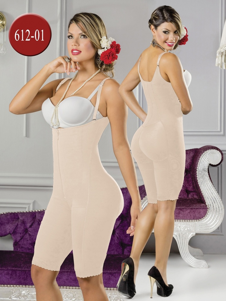 [230612xl01] Women's Beige Capri Length Full Body Shaper Shapewear Body Shaper 612-01