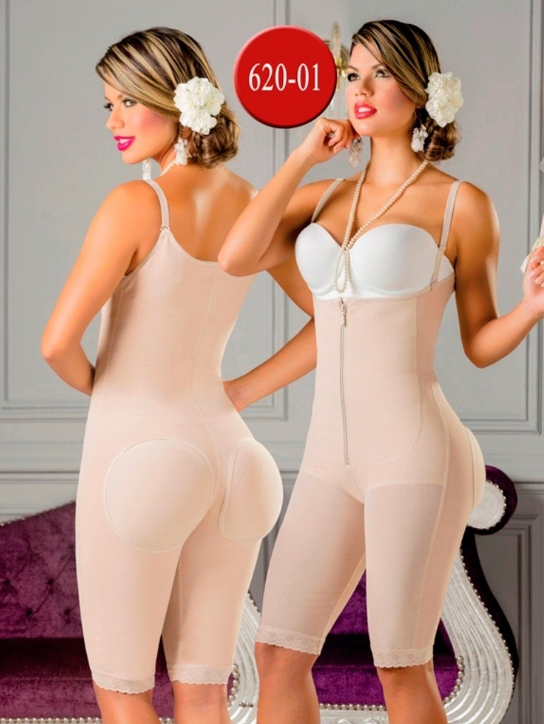 [230620xxl01] Women's Beige Capri Length Full Body Shaper Shapewear Body Shaper 620-01