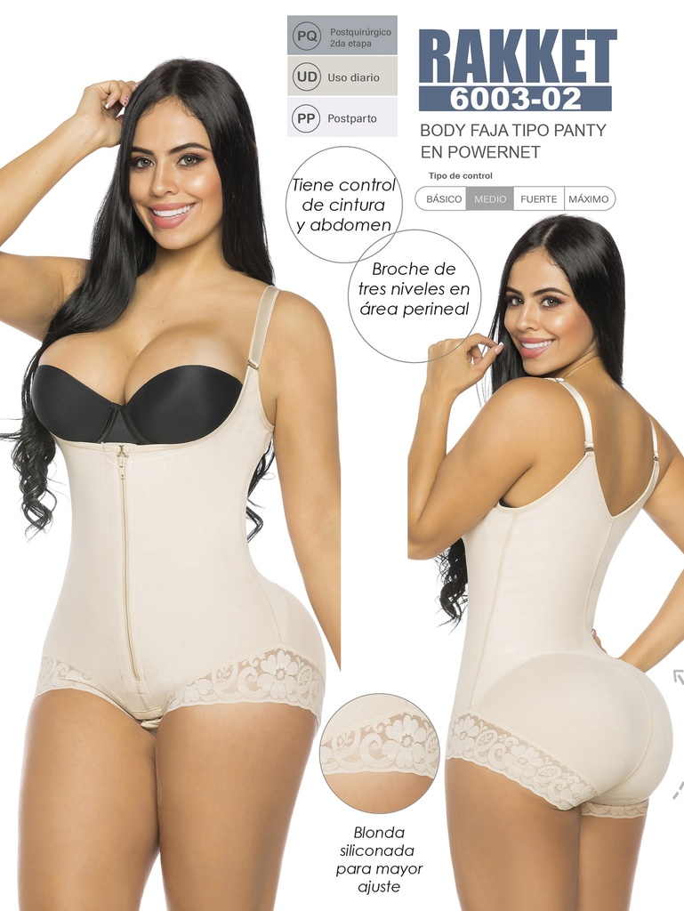 [3186003S02] Faja Moldeadora Faja Busto Abierto con Encaje Beige para Mujer 6003-02 (S)