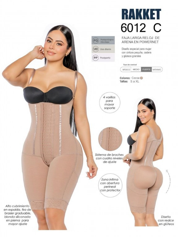 [3186012M03] Faja Moldeadora Faja Postquirúrgica Cuerpo Completo Hasta la Rodilla Mocha para Mujer 6012-C (M)