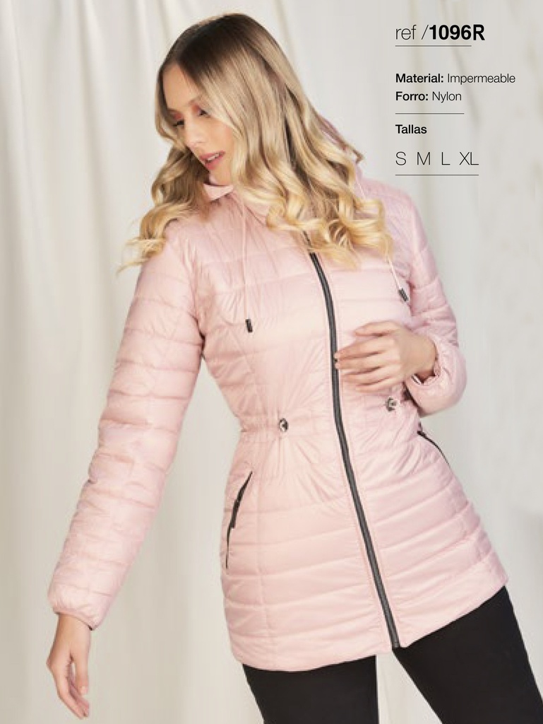 [3471096RS] Chaqueta Chaqueta Acolchada Rosa Claro para Mujer 1096R (S)