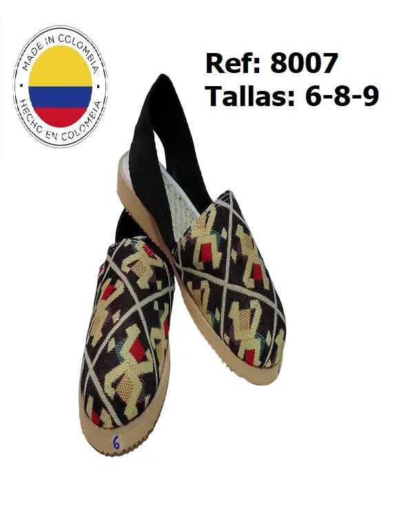 [36680079] Women's Black & Beige Espadrilles 8007 (9)