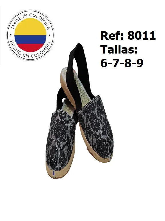 Women's Black Floral Espadrilles 8011