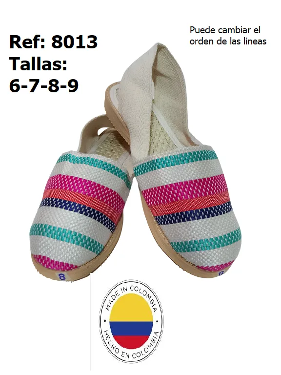 Cotizas Artesanales Rayas Rosa y Turquesa para Mujer 8013