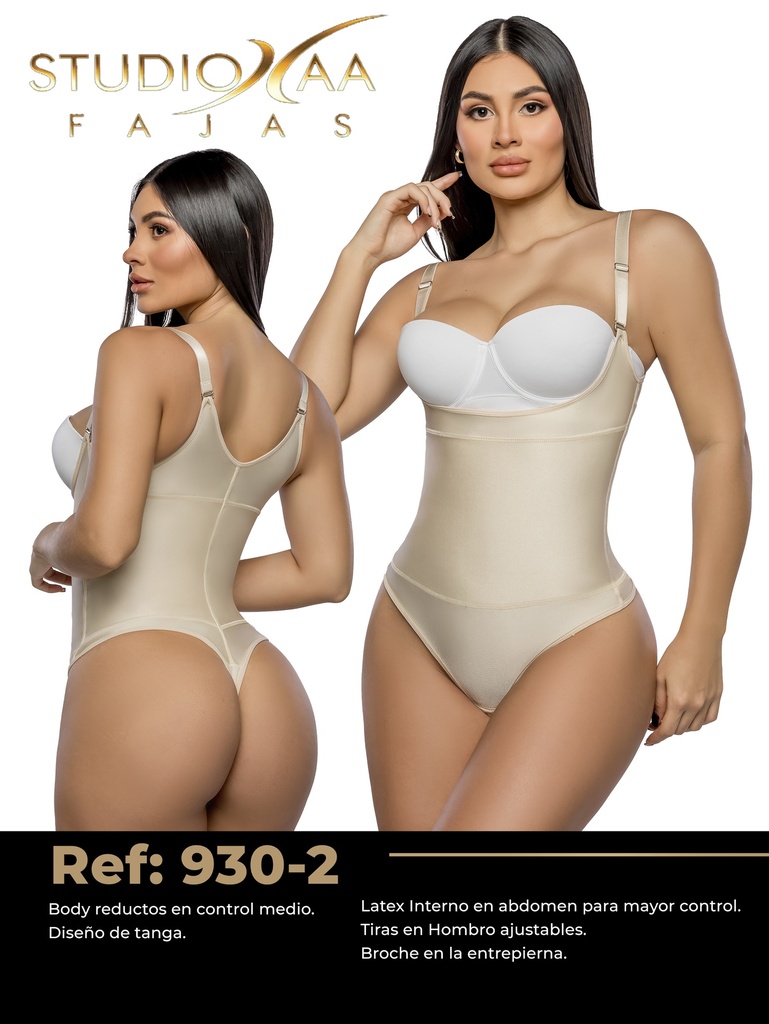 Women's Beige Thong Bodysuit Shaper Shapewear Body Shaper 930-2