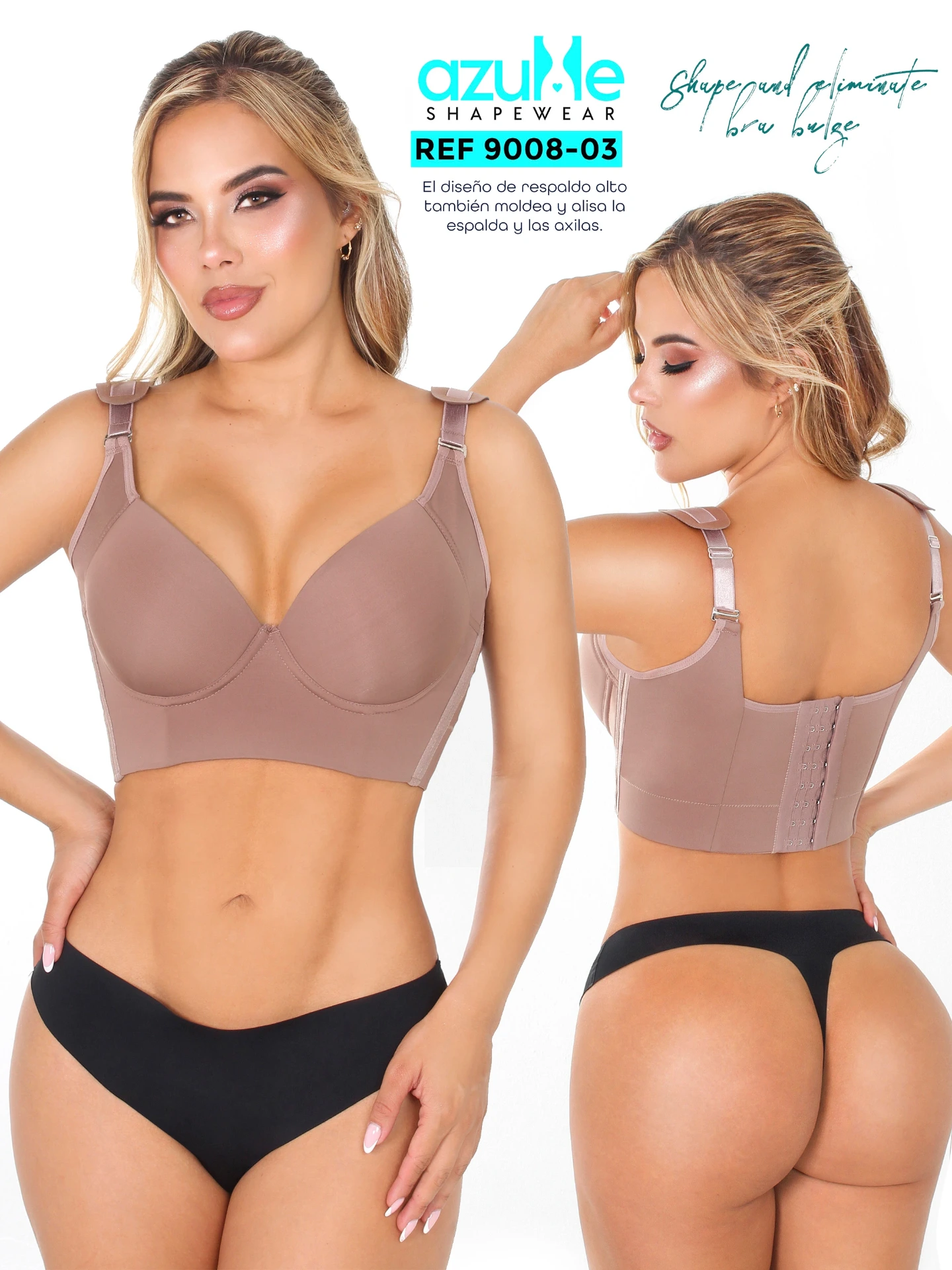 [371900834DD03] Faja Moldeadora Top Corrector de Postura Mocha para Mujer 9006-05 (34DD)