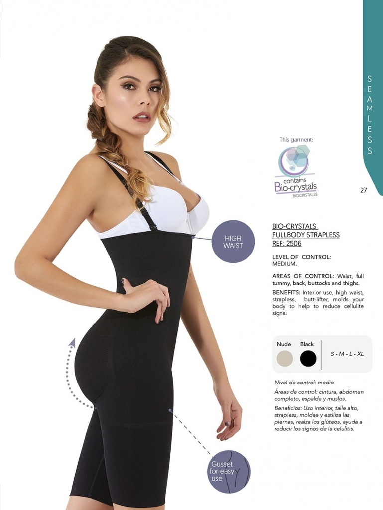 [1362506L] Women's Black High-Waist Shaper Shorts Shapewear Body