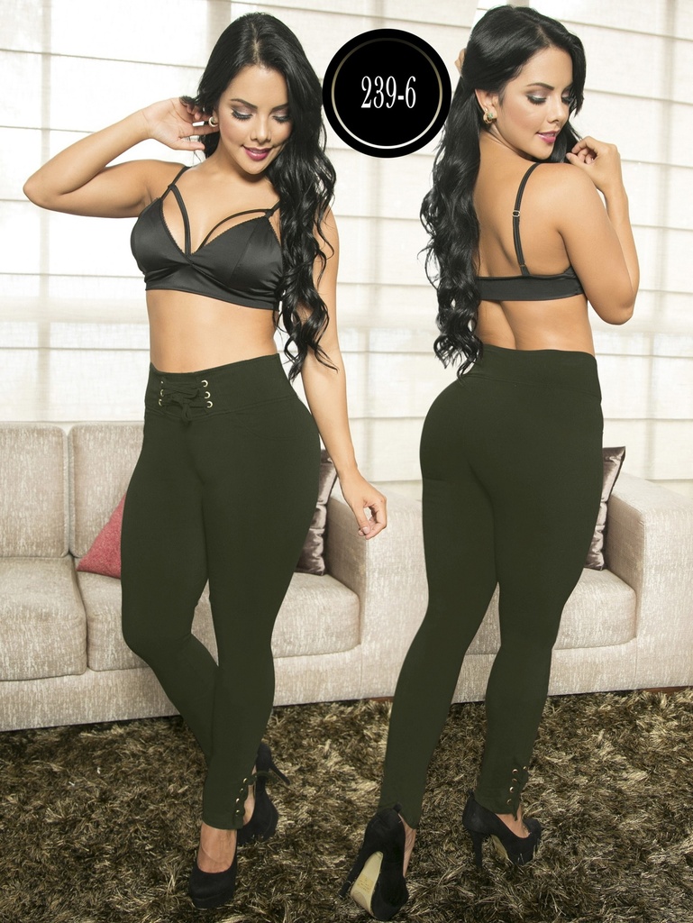 Women's Dark Olive Green Casual Comfort Pants – Thaxx High-Waisted Skinny