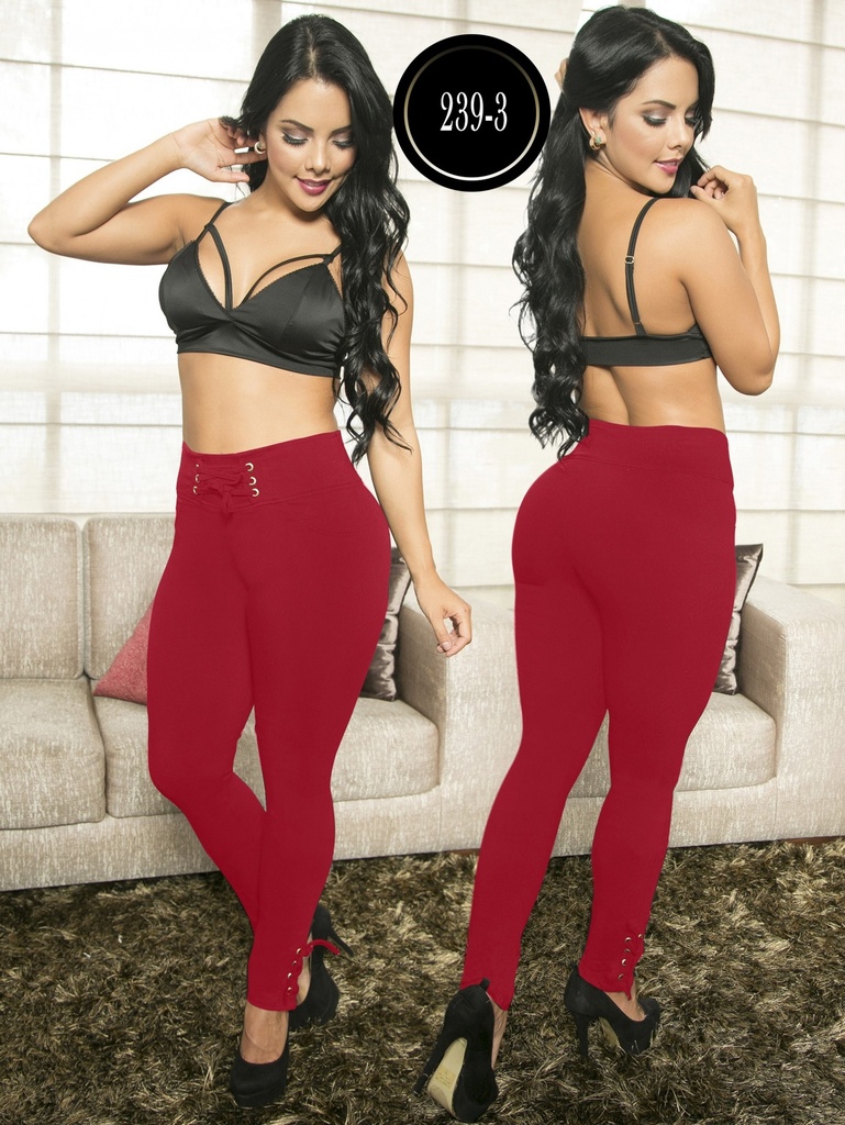 Women's Red Casual Comfort Pants – Thaxx High-Waisted Skinny