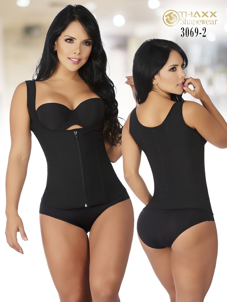 Women's Black Powernet Zip-Front Vest Faja – Style II