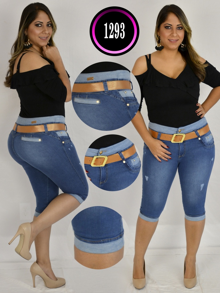 [1021293TB15] Colombian Plus Size Capri