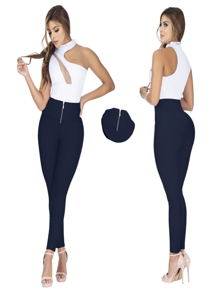 [107501P801] Leggings Colombianos Tiro Alto Elásticos Azul Marino para Mujer – Thaxx 501-8