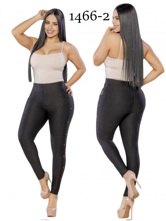 Women's Black High-Waisted Butt Lift Leggings 1466-2