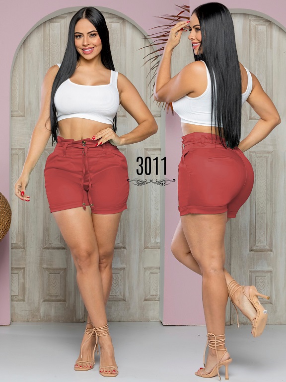 [352301103] Short Tiro Alto Levantacola Rojo para Mujer 3011