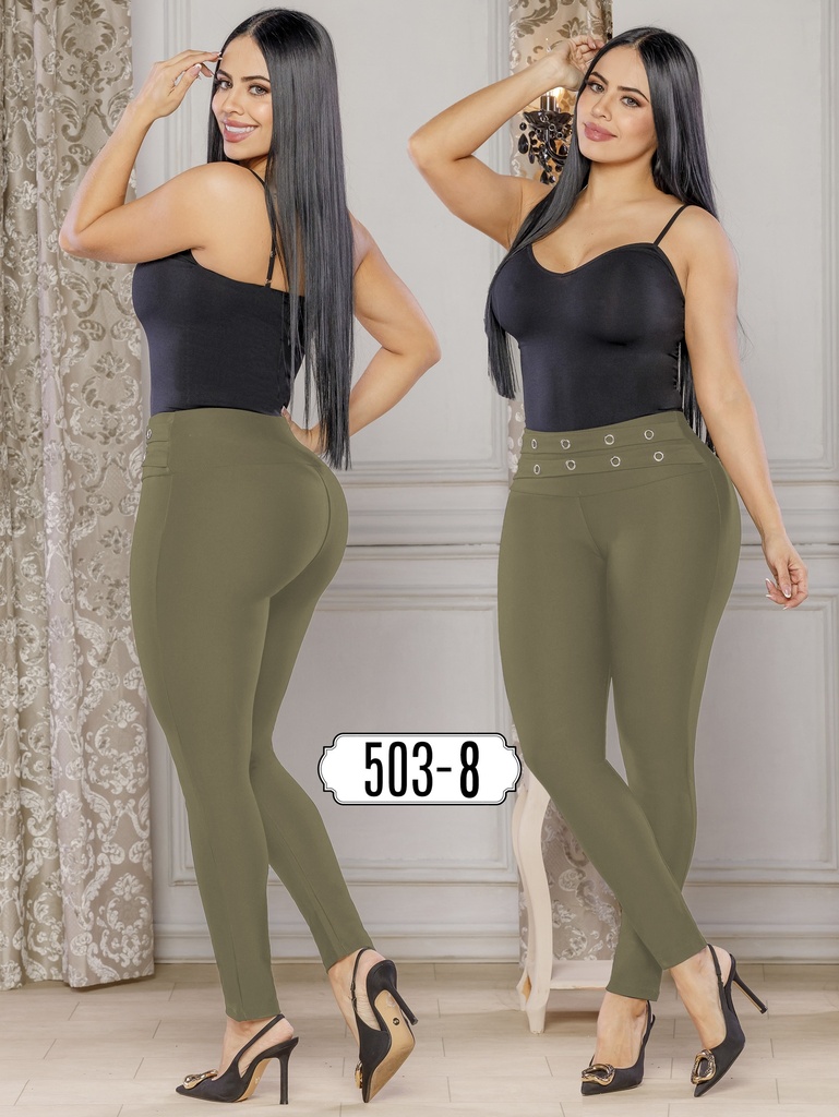 [3405038S] Leggings Tiro Alto Levantacola Oliva para Mujer 503-8
