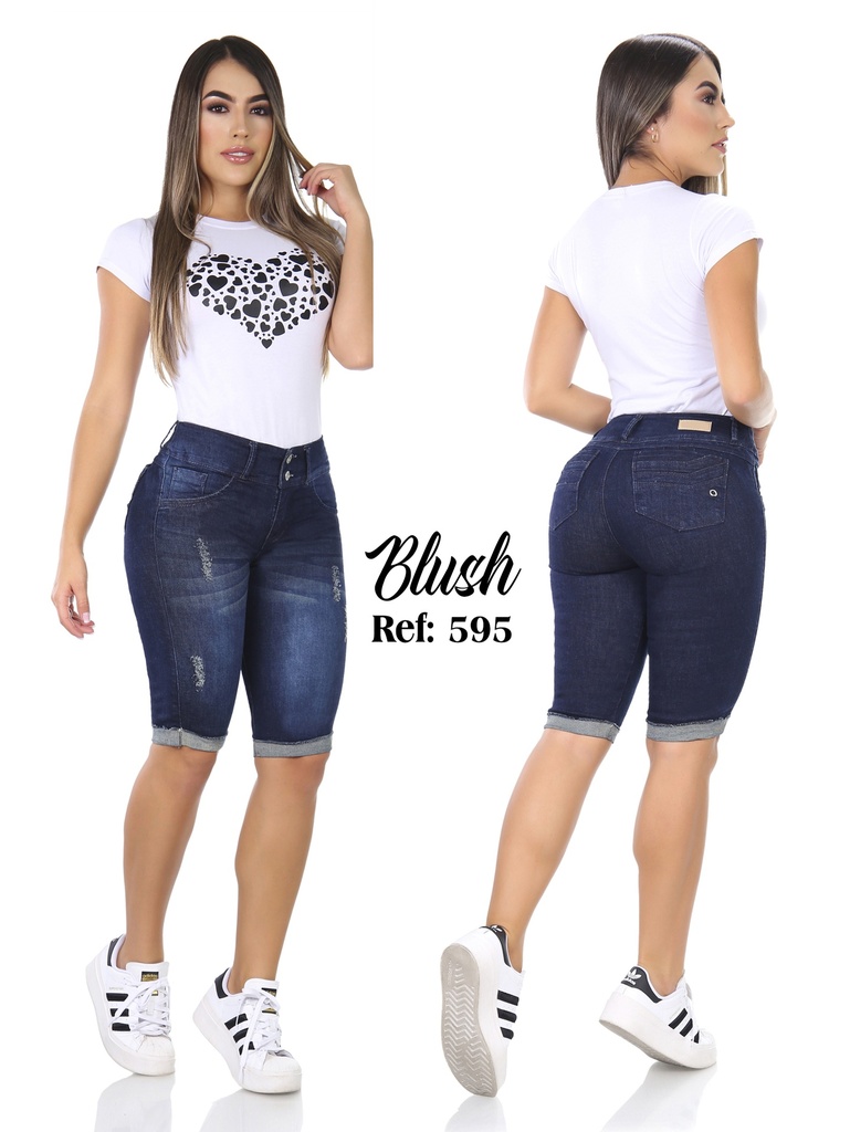 [32959503] Short Bermuda Azul Jean Oscuro para Mujer 595