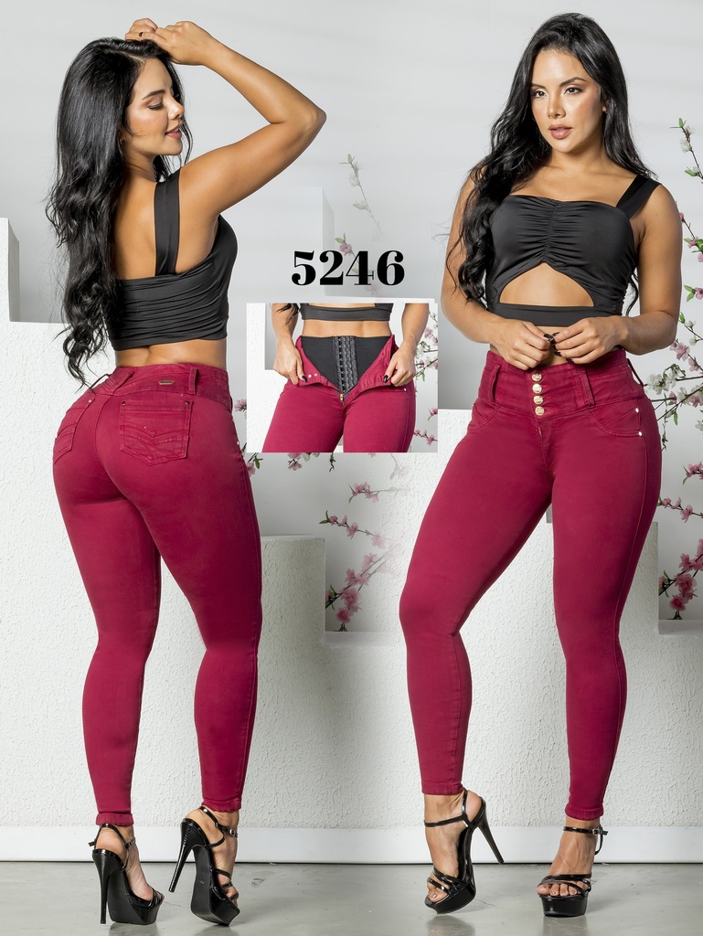 Jeans Levantacola Colombiano Con Faja 