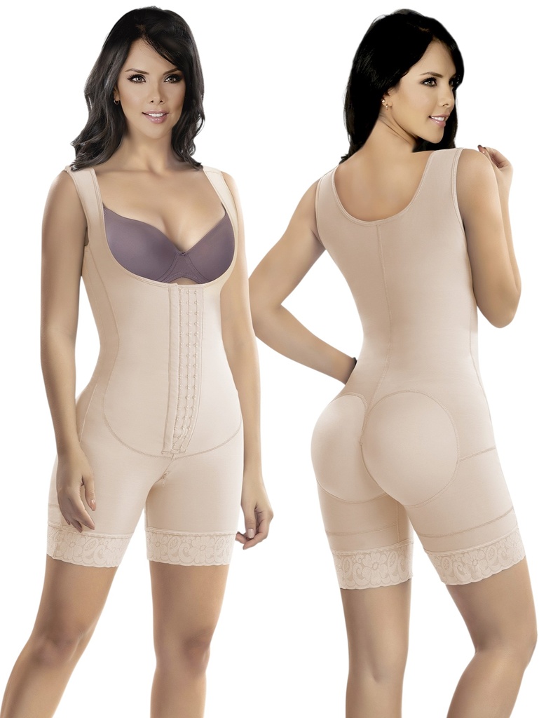 [1373099XXL16] Women's Beige Colombian Powernet Full-Body Faja with Hook Closure – Thaxx Style 3099 II