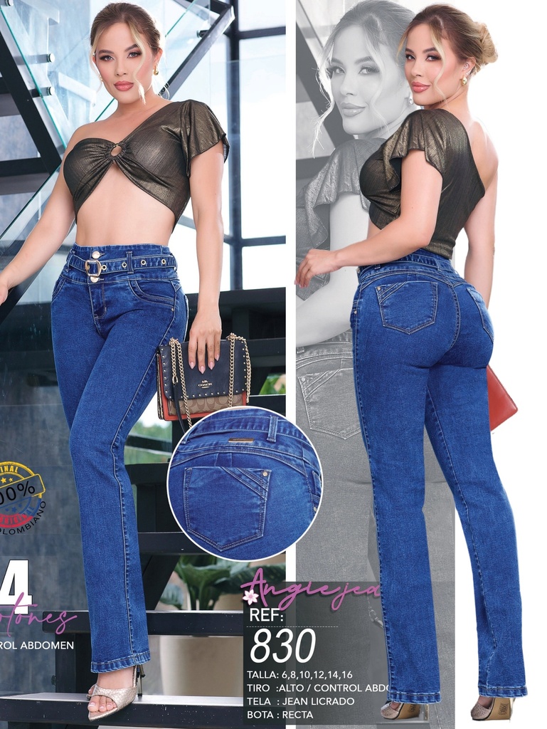 [29083001] Jeans Skinny Levantacola Lavado Oscuro para Mujer 830