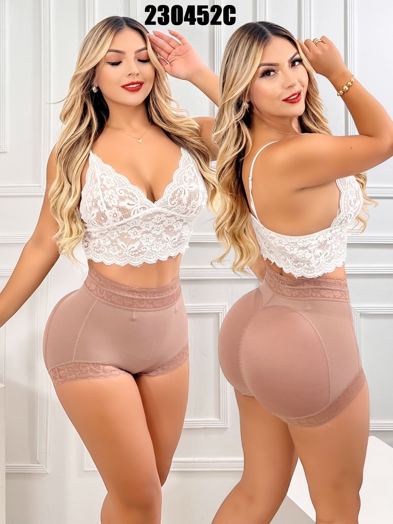 [386230452CXL] Faja Moldeadora Short Moldeador Levantacola Cintura Alta Moka para Mujer 230452C