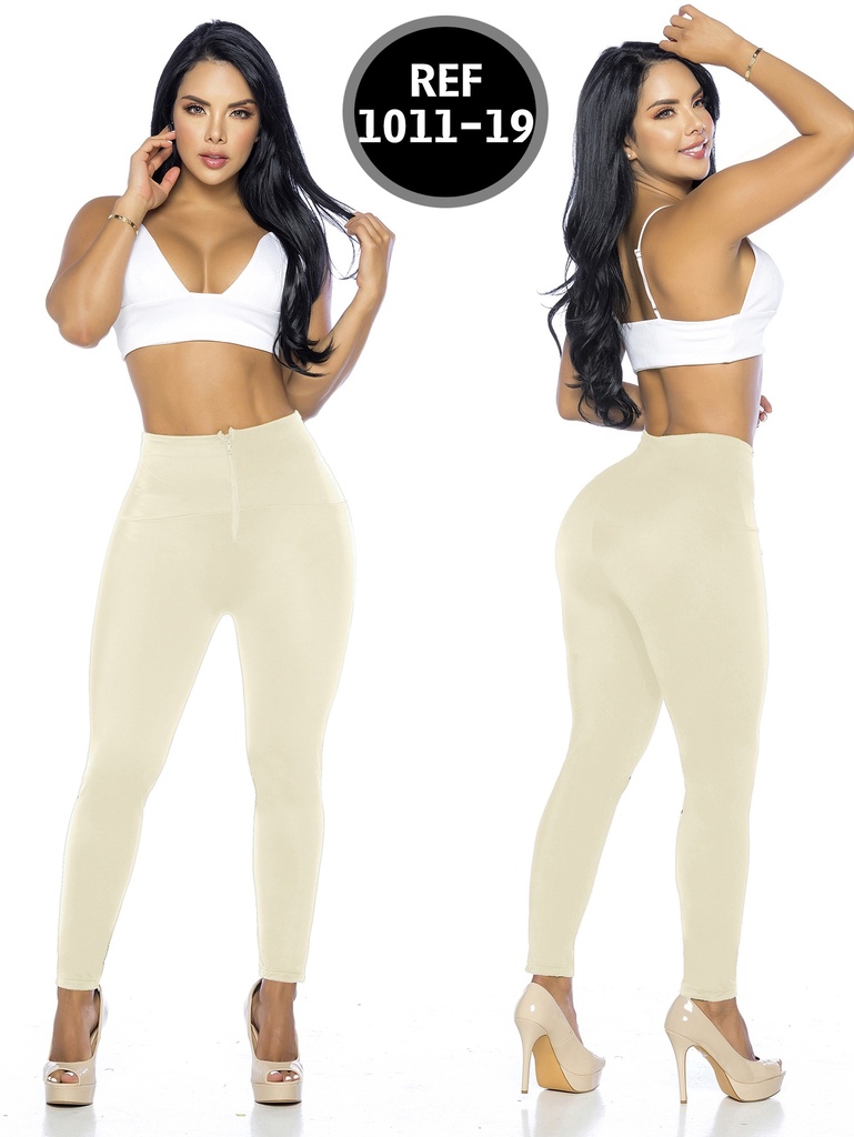 Leggings Colombianos Tiro Alto Mate Marfil para Mujer – Thaxx 1011-19