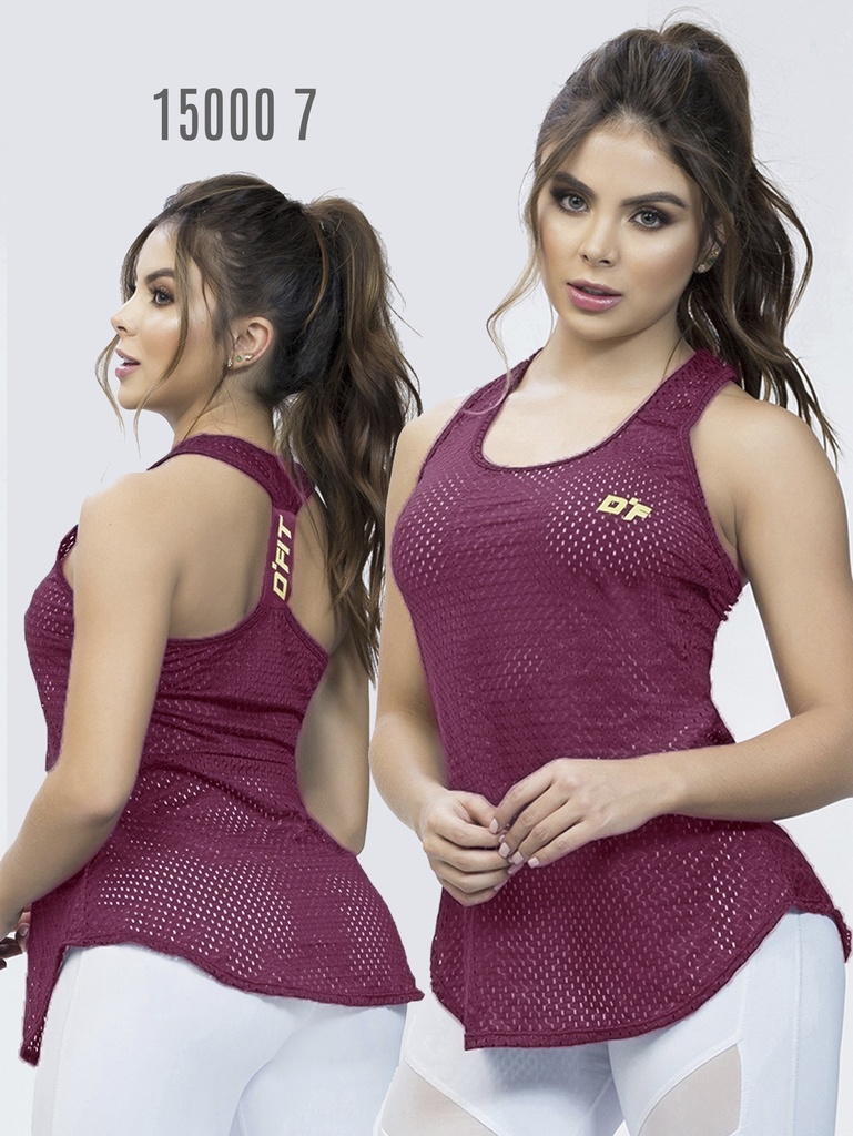 [107150007S] Women's Burgundy Mesh Racerback Workout Tank Top (S)