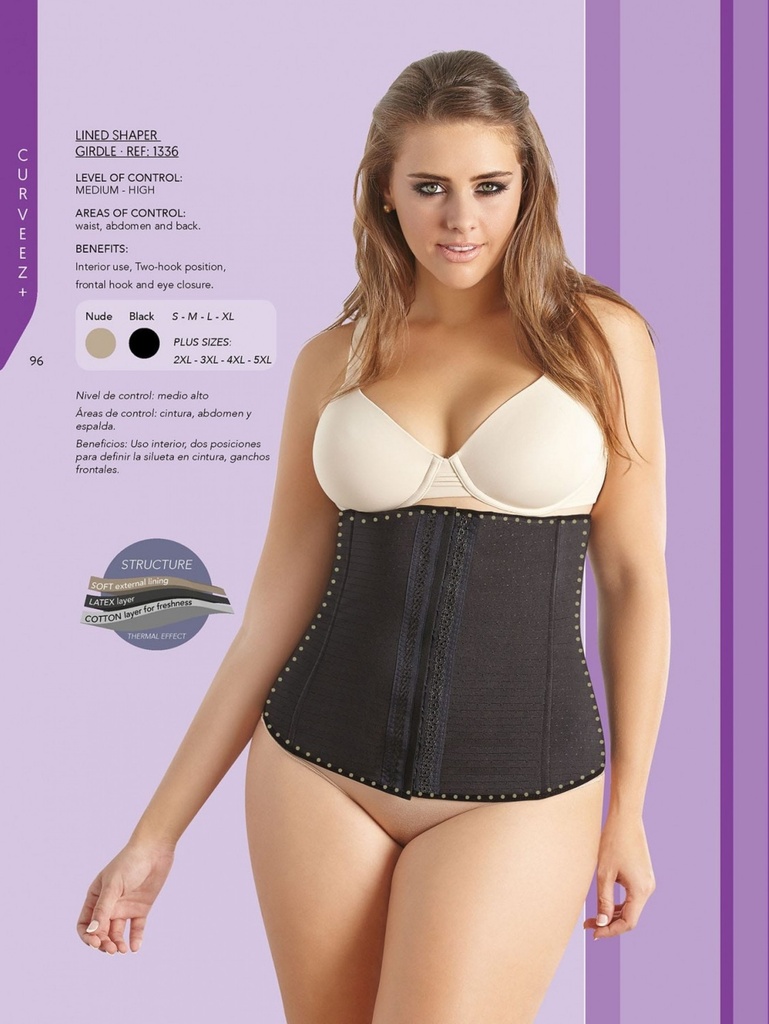 [1361336XXXXL] Faja Moldeadora Cinturilla con Ganchos Negro para Mujer (44)