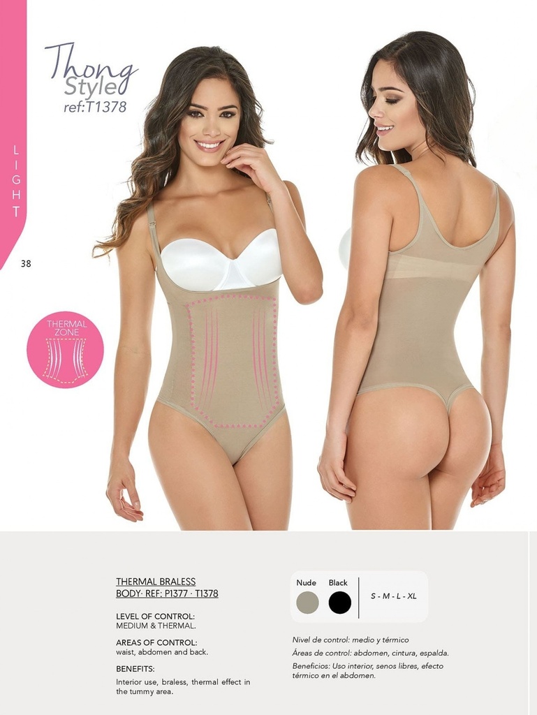 Faja Moldeadora Body Térmico Moldeador Tanga Beige para Mujer