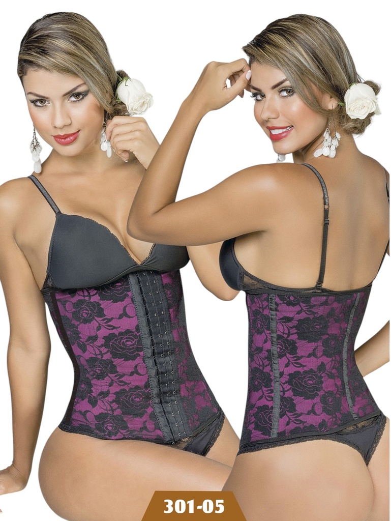 [230301XXL05] Women's Pink Lace Latex Waist Trainer Shapewear Body Shaper 301-05