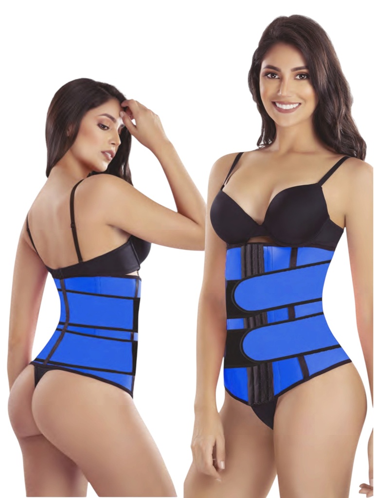 [1371078XXL5] Faja Cinturilla Reductora Triple Cierre Azul Talla Grande para Mujer – Thaxx Estilo 1078 (2XL)