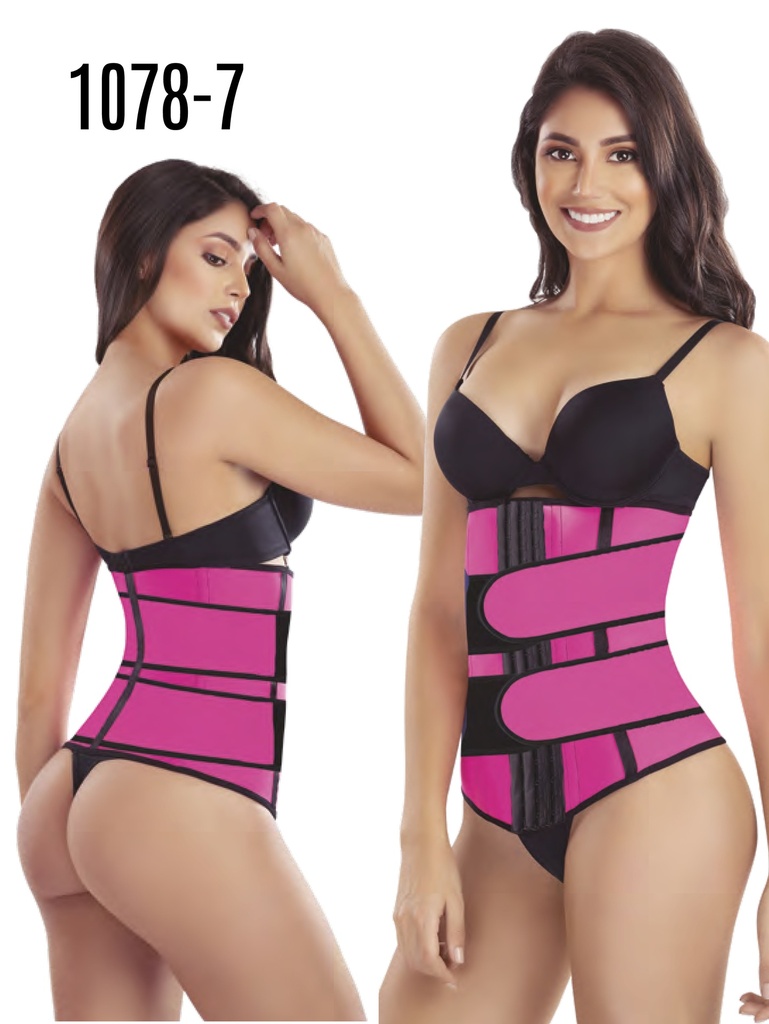 [1371078XXL7] Faja Cinturilla Reductora Triple Cierre Fucsia Talla Grande para Mujer – Thaxx Estilo 1078 (2XL)