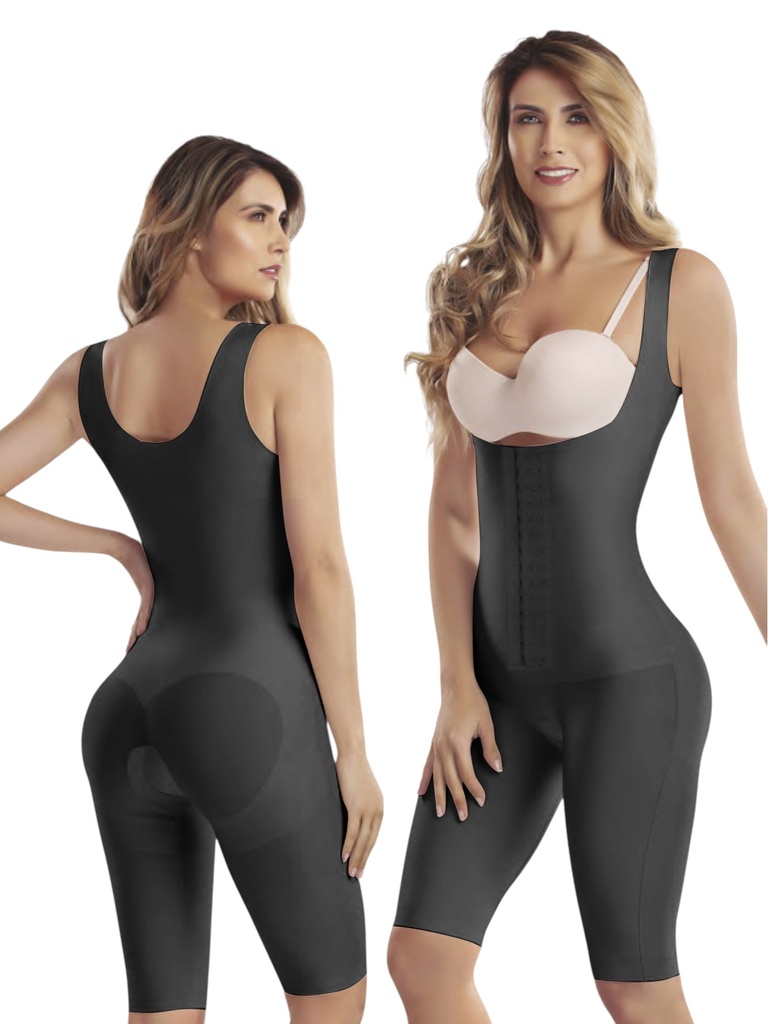 [1372100XS2] Faja de Lujo hasta la Rodilla con Cierre de Ganchos Negra para Mujer – Thaxx Estilo 2100 (XS)