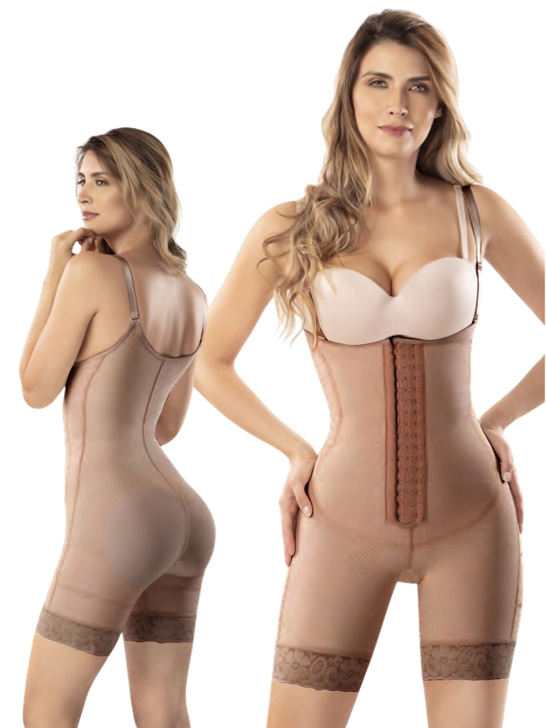 [1373057XS1] Faja Postquirúrgica de Powernet hasta la Rodilla con Tirantes Moca – Estilo 3057 para Mujer (XS)