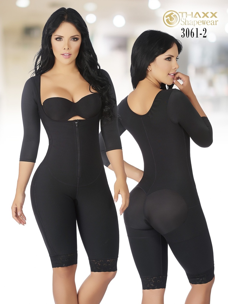 [1373061XS2] Women's Black Post-Surgical Faja with Sleeves (XS)