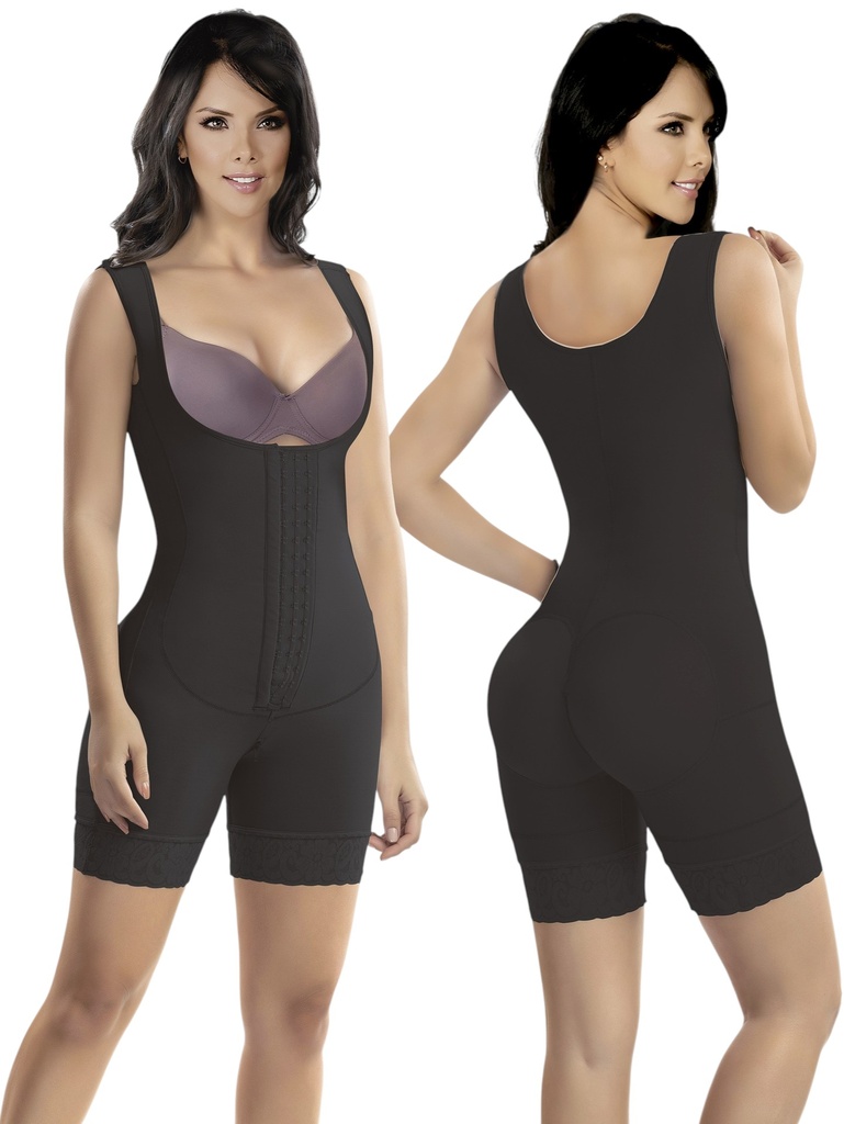 [1373099S2] Faja Colombiana de Powernet Cuerpo Completo con Ganchos Negra para Mujer – Thaxx Estilo 3099 (S)