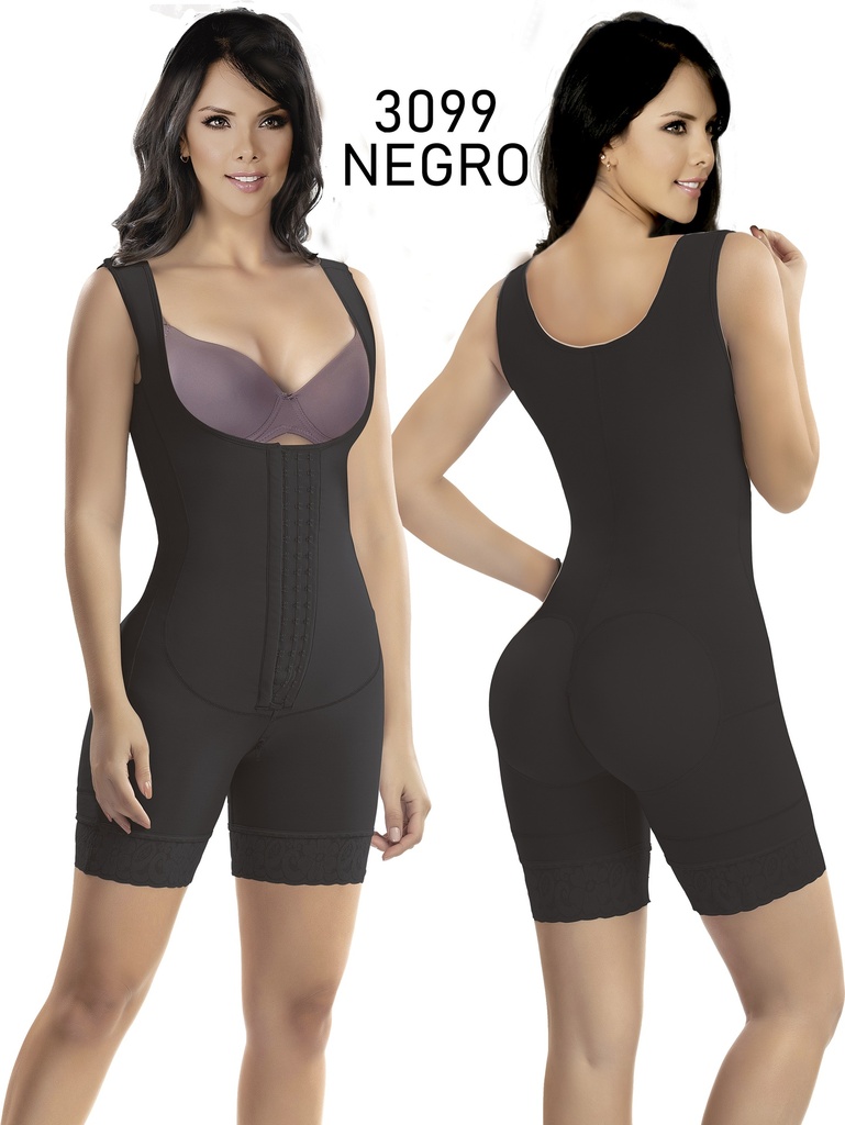 Faja Colombiana de Powernet Cuerpo Completo con Ganchos Negra para Mujer – Thaxx Estilo 3099