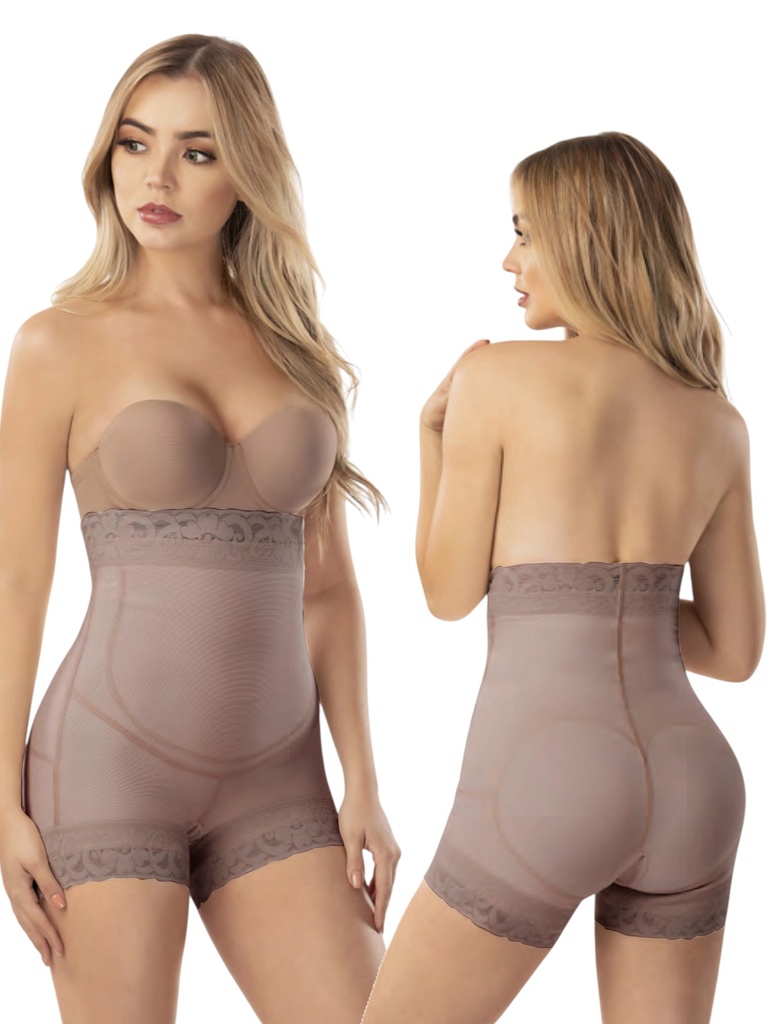 [1373142XXL1] Faja Short Moca Levantacola de Tiro Alto para Abdomen – Talla Grande (2XL)