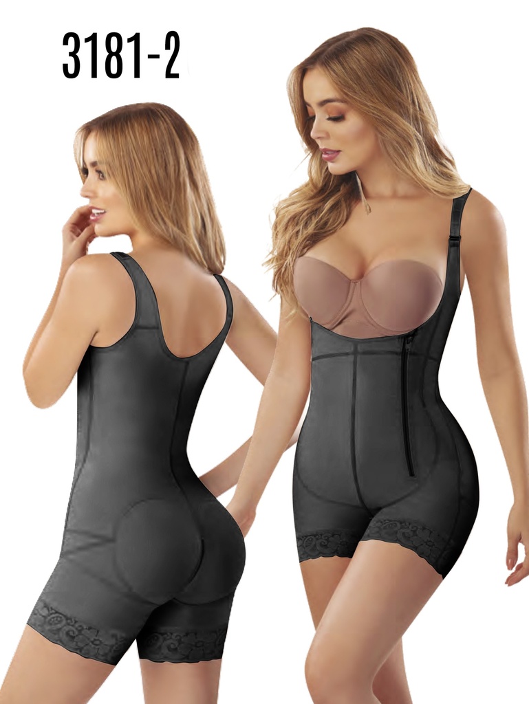 Women's Black Colombian Mid-Thigh Faja with Straps – Thaxx Style 3181