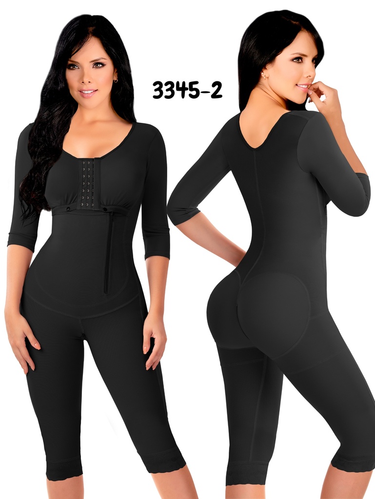 Faja Moldeadora Body Completo Manga Larga Postquirúrgico Negro para Mujer 3345-2