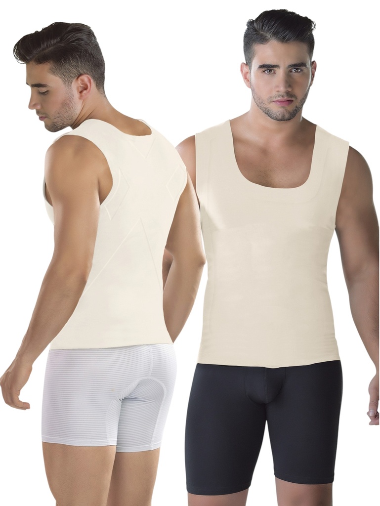 [1379023XS16] Chaleco Reductor de Compresión Beige para Hombre – Estilo 9023 (XS)