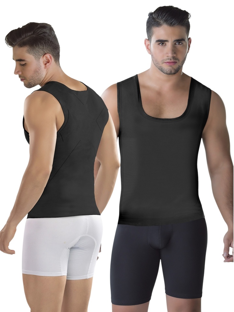 [1379023XS2] Men's Black Compression Shaper Vest – Style 9023 (XS)