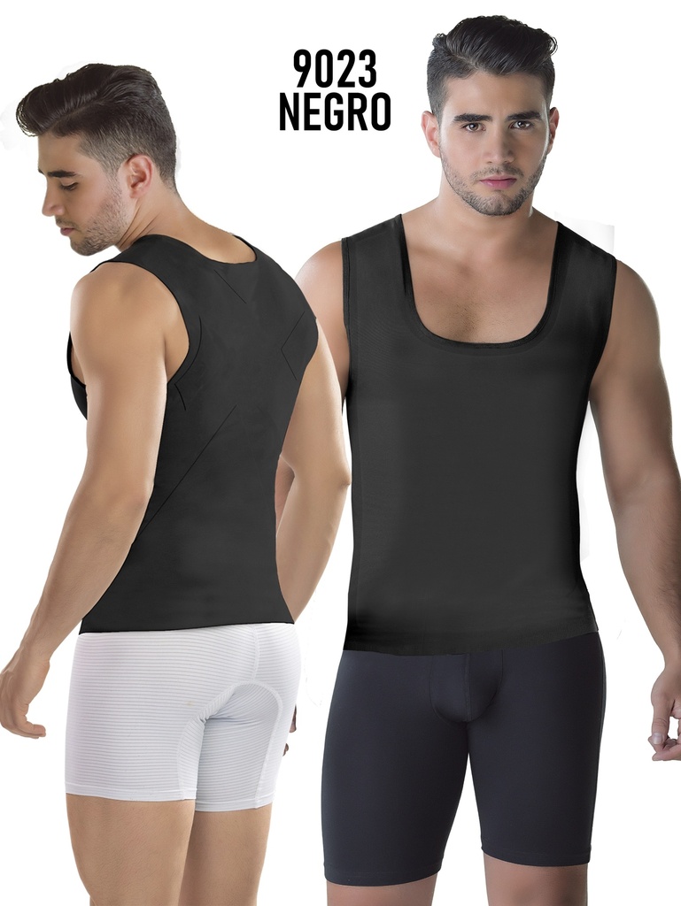 [1379023XS2] Men's Black Compression Shaper Vest – Style 9023 (XS)